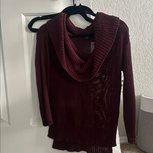 RDI Off-the-Shoulder Burgundy Sweater